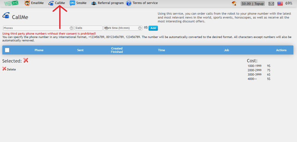 FloodCRM CallMe